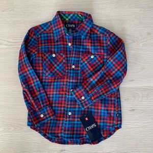 NWT! Plaid button down shirt